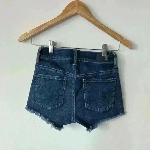 American Eagle Women’s High Rise Dark Denim Country Western Beach Shorts 0 - Picture 4 of 7